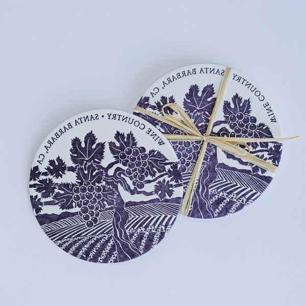 Wine Country Letterpress Coasters