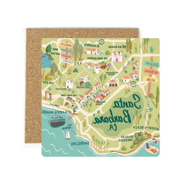 Carly's Map Santa Barbara Coaster