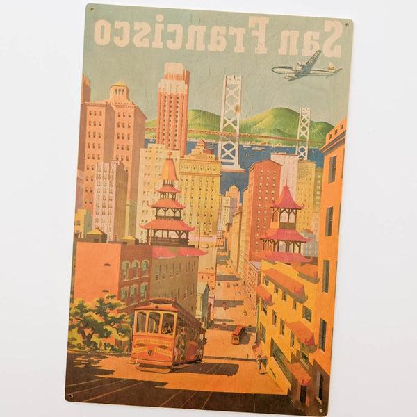 San Francisco Vintage Wood Poster