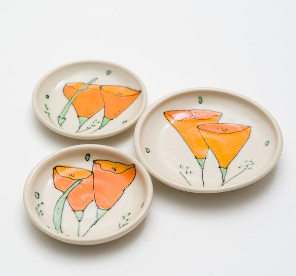 Ceramic Poppy Plates
